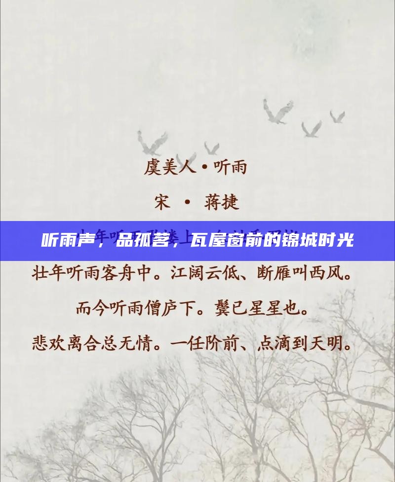 听雨声，品孤茗，瓦屋窗前的锦城时光